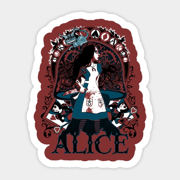 The Madness of Alice Sticker by savagesparrow